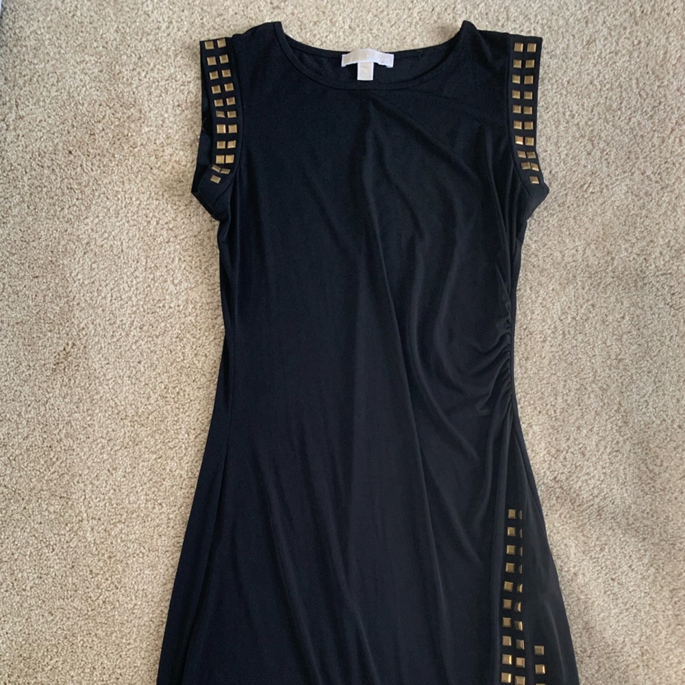 Micheal Kors Black Dress w/ Gold Studs